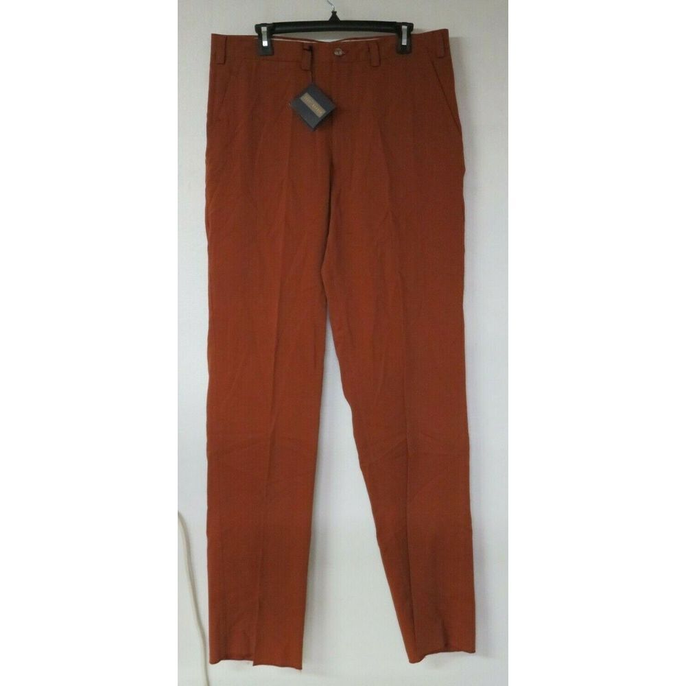 Mens Scott Barber Orange Flap Pocket Dress‎ Pants Slacks Trousers Size 34 New